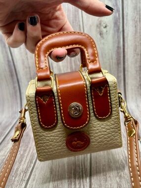 VTG GOLD DUCK LEATHER COLLECTION Micro Mini Top Handle Satchel Bag